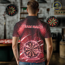 Load image into Gallery viewer, Black And Red Stripes Light Dartboard Custom Darts Polo Shirts Men Dart Team Jerseys NYN2276
