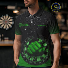Load image into Gallery viewer, Dynamic Verdant Fist Artwork Darts Shirt For Men - Custom Team Name - Darts Jersey NYN0368