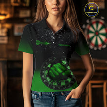 Load image into Gallery viewer, Dynamic Verdant Fist Artwork Darts Shirt For Women - Custom Team Name - Darts Jersey NYN0368