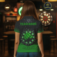 Load image into Gallery viewer, Dynamic Verdant Fist Artwork Darts Shirt For Women - Custom Team Name - Darts Jersey NYN0368