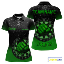 Load image into Gallery viewer, Dynamic Verdant Fist Artwork Darts Shirt For Women - Custom Team Name - Darts Jersey NYN0368