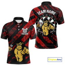 Load image into Gallery viewer, Custom Black And Red Gorilla Funny Dart Polo Shirt For Men Outfits Grunge Dart Jerseys NYN1525