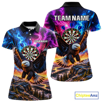 Custom Eagle Dart Polo 1/4-Zip Shirt For Women Smoke Mountain Eagle Dart Team Tournament Shirt NYN4666