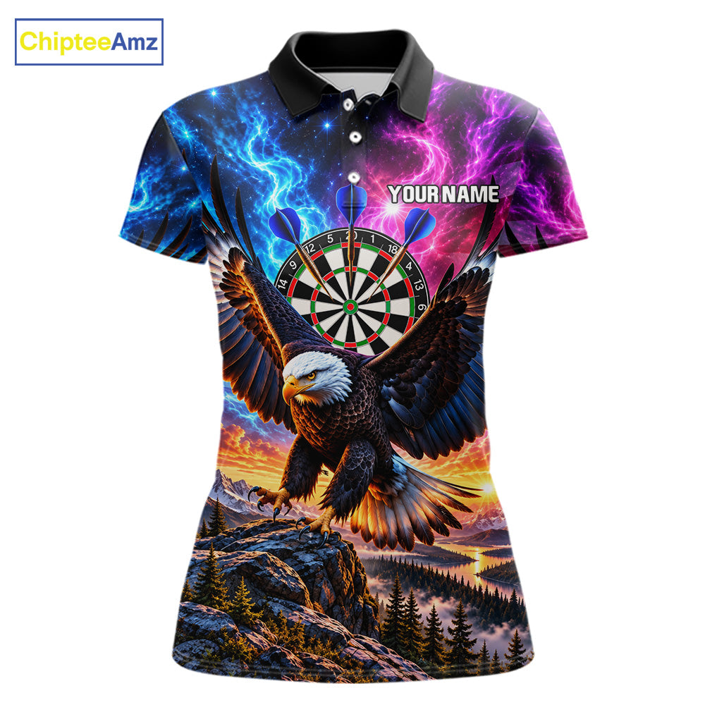 Custom Eagle Dart Polo 1/4-Zip Shirt For Women Smoke Mountain Eagle Dart Team Tournament Shirt NYN4666