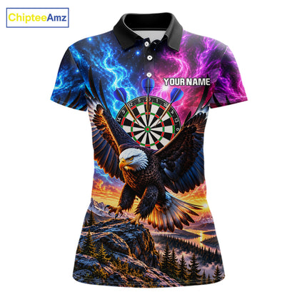 Custom Eagle Dart Polo 1/4-Zip Shirt For Women Smoke Mountain Eagle Dart Team Tournament Shirt NYN4666
