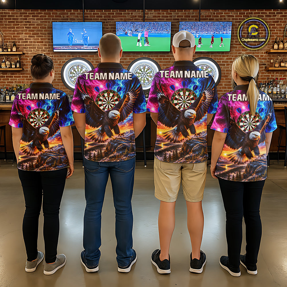 Custom Eagle Dart Polo 1/4-Zip Shirt For Women Smoke Mountain Eagle Dart Team Tournament Shirt NYN4666