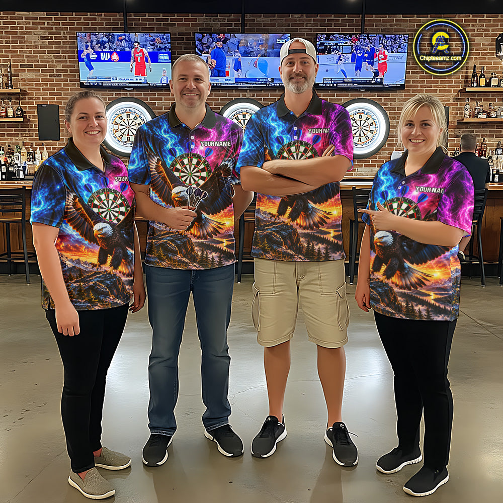 Custom Eagle Dart Polo 1/4-Zip Shirt For Women Smoke Mountain Eagle Dart Team Tournament Shirt NYN4666