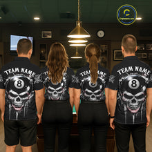 Load image into Gallery viewer, Grey Grunge Skull Billiard Shirts For Men Custom Pool 8 Ball Billiard League Jerseys NYN2291