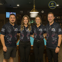 Load image into Gallery viewer, Grey Grunge Skull Billiard Shirts For Men Custom Pool 8 Ball Billiard League Jerseys NYN2291