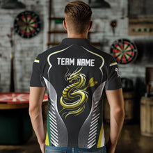 Load image into Gallery viewer, Custom Black And Yellow Dragon Darts Polo &amp; 1/4 Zip Shirts For Men, Dart Team Jerseys NYN0034