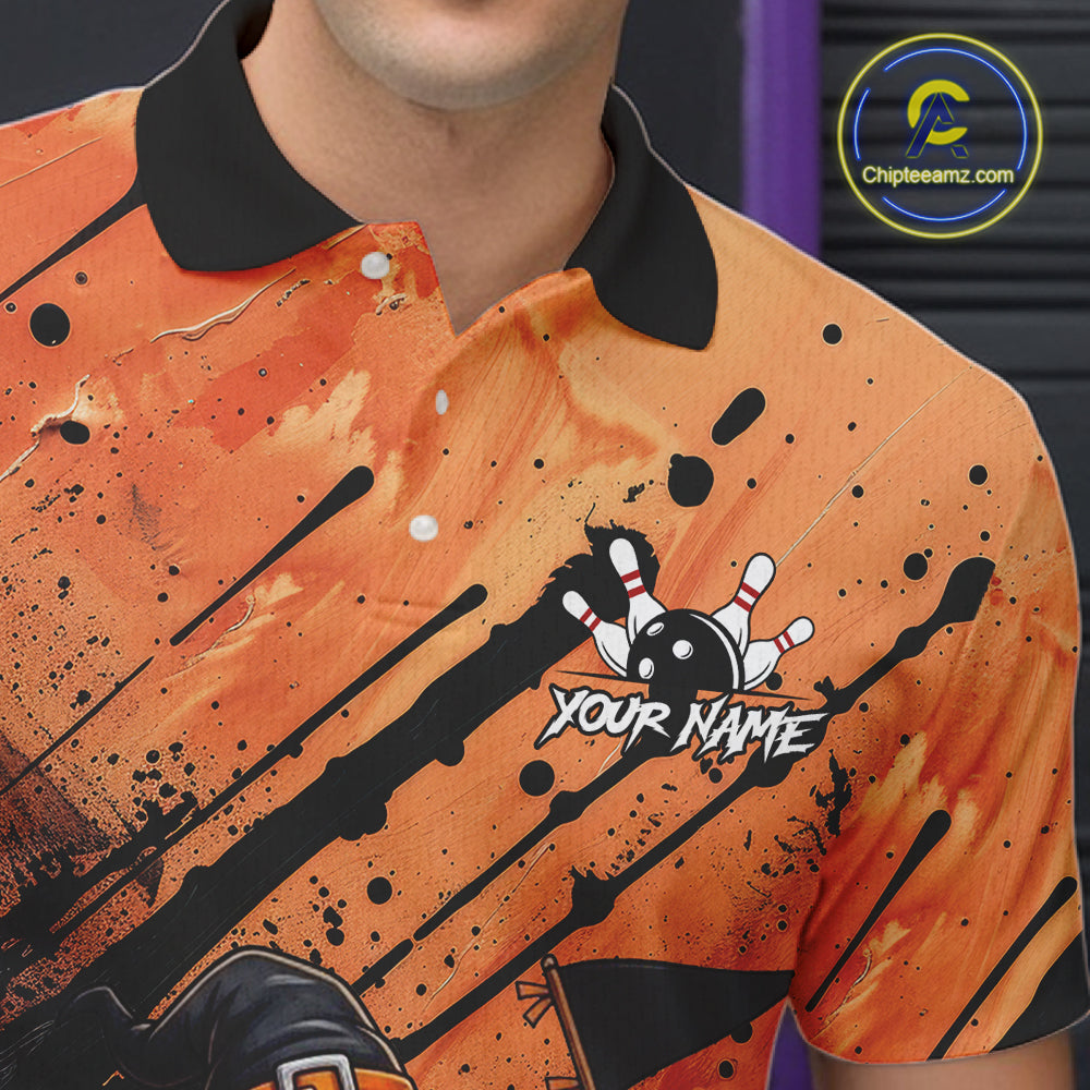 Custom Halloween Mens Bowling Shirt Funny Witch Hat Bowling Ball Jersey, Bowler Halloween Gift NYN4266
