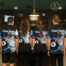 Load image into Gallery viewer, Grey Smokes Billiard Balls Shirts For Men Custom Blue Flames Ball 8 Billiard Team Jerseys NYN2303