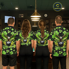 Load image into Gallery viewer, Eagle Shamrock Green St Patrick's Day Women Billiard Shirts Personalized Pool 8 Balls Billiard Attire NYN2740