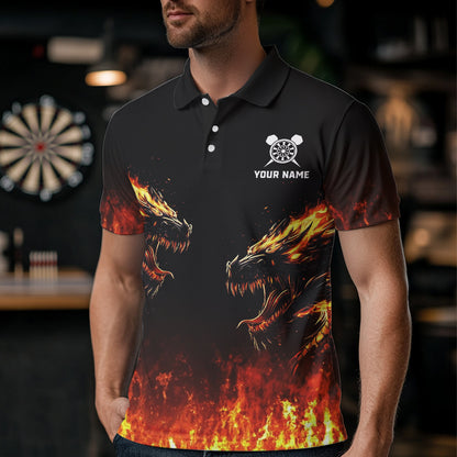 Custom Fire Flame Wolfs Dartboard Dart Jerseys For Men Dart Team Jerseys Personalized NYN0040