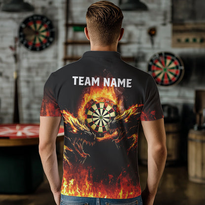 Custom Fire Flame Wolfs Dartboard Dart Jerseys For Men Dart Team Jerseys Personalized NYN0040