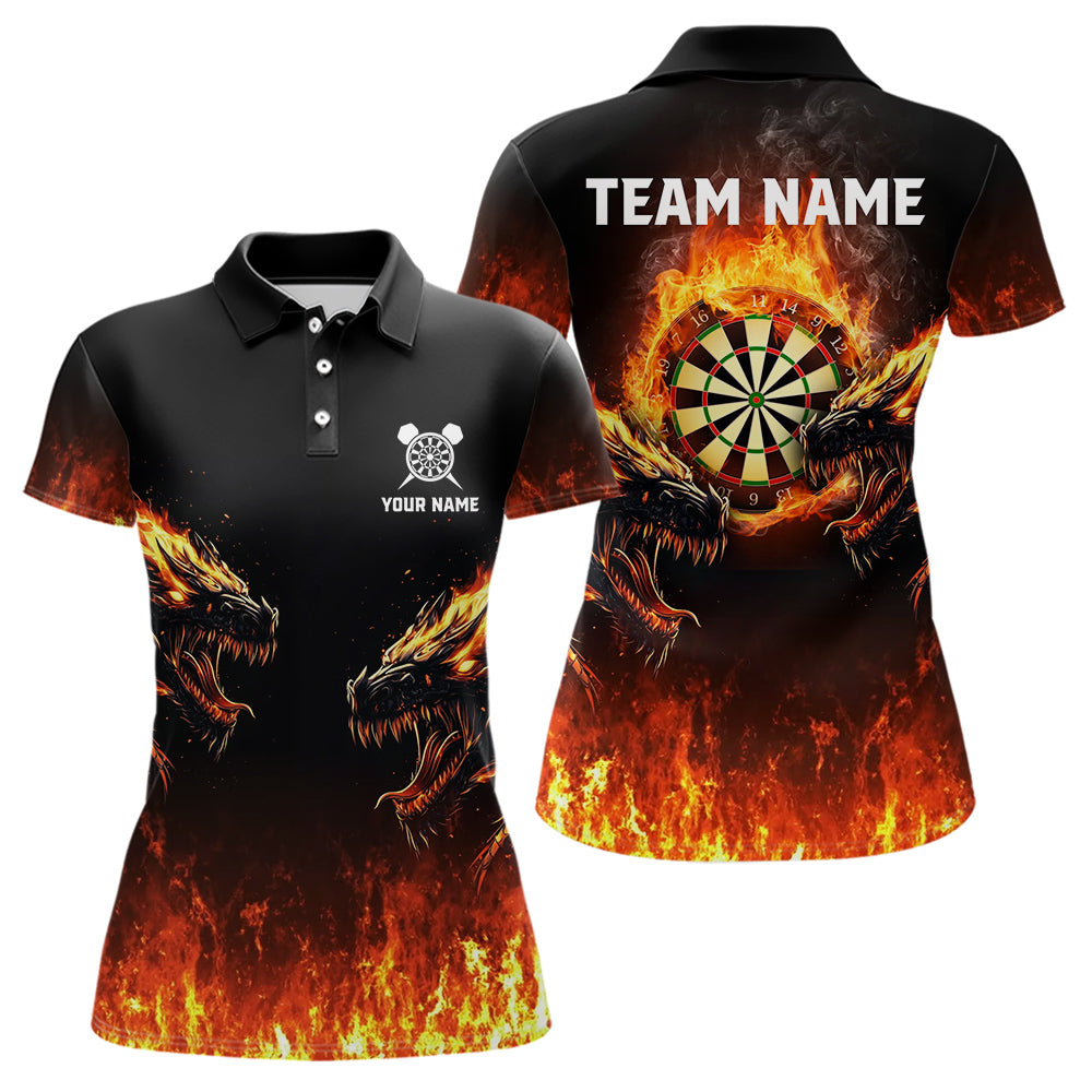 Custom Fire Flame Wolfs Dartboard Dart Jerseys For Women Dart Team Jerseys Personalized NYN0040