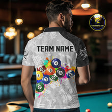 Load image into Gallery viewer, Personalized Colorful Splatter Billiard Balls Shirt For Men Pool Ball 8 Billiard Jersey NYN2311