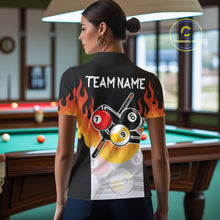 Load image into Gallery viewer, Flaming 8 Ball &amp; 9 Ball Billiard Jerseys For Women Custom Pool Cue Billiards Team Jersey NYN2320
