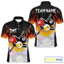 Load image into Gallery viewer, Flaming 8 Ball &amp; 9 Ball Billiard Jerseys For Men Custom Pool Cue Billiards Team Jersey NYN2320