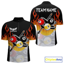 Load image into Gallery viewer, Flaming 8 Ball &amp; 9 Ball Billiard Jerseys For Men Custom Pool Cue Billiards Team Jersey NYN2320