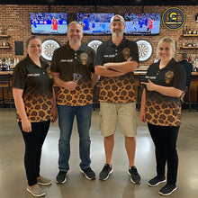 Load image into Gallery viewer, Brown Skull &amp; Dartboard Leopard Pattern Darts Polo Shirts For Men Darts Team Jerseys NYN2755