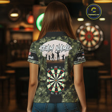 Load image into Gallery viewer, Camo US Flag Skull Skeleton Silhouette Dart Shirts For Women, Custom Dart Jerseys NYN0046