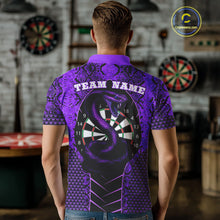 Load image into Gallery viewer, Custom Black And Purple Snake Pattern Cobra Dart Men Polo Shirt, Dart Jerseys NYN1551