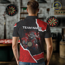 Load image into Gallery viewer, Black &amp; Red Splatter Rhino Men Darts Polo Shirt Custom Funny Team Dart League Jerseys NYN2067
