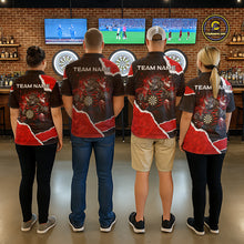 Load image into Gallery viewer, Black &amp; Red Splatter Rhino Women Darts Quarter-Zip Shirt Custom Funny Team Dart League Jerseys NYN2067