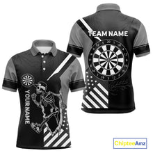 Load image into Gallery viewer, Skeleton Running Black Pattern Dartboards Dart Shirts For Men, Dart Jerseys NYN0055