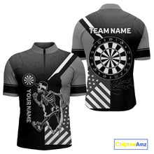 Load image into Gallery viewer, Skeleton Running Black Pattern Dartboards Dart Shirts For Men, Dart Jerseys NYN0055