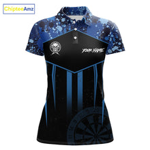 Load image into Gallery viewer, Crown Skull Splatter Paint Dartboard Darts Shirt For Women Custom Blue Splatter Dart Team Jerseys NYN3165