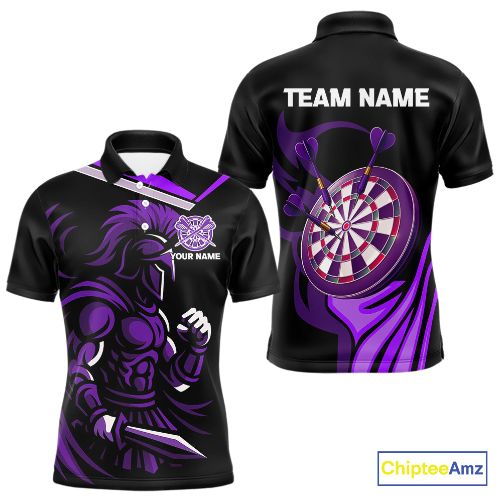 Custom Black And Purple Dartboard Warriors Darts Shirt For Men Outfits Dart Team Shirt NYN0397