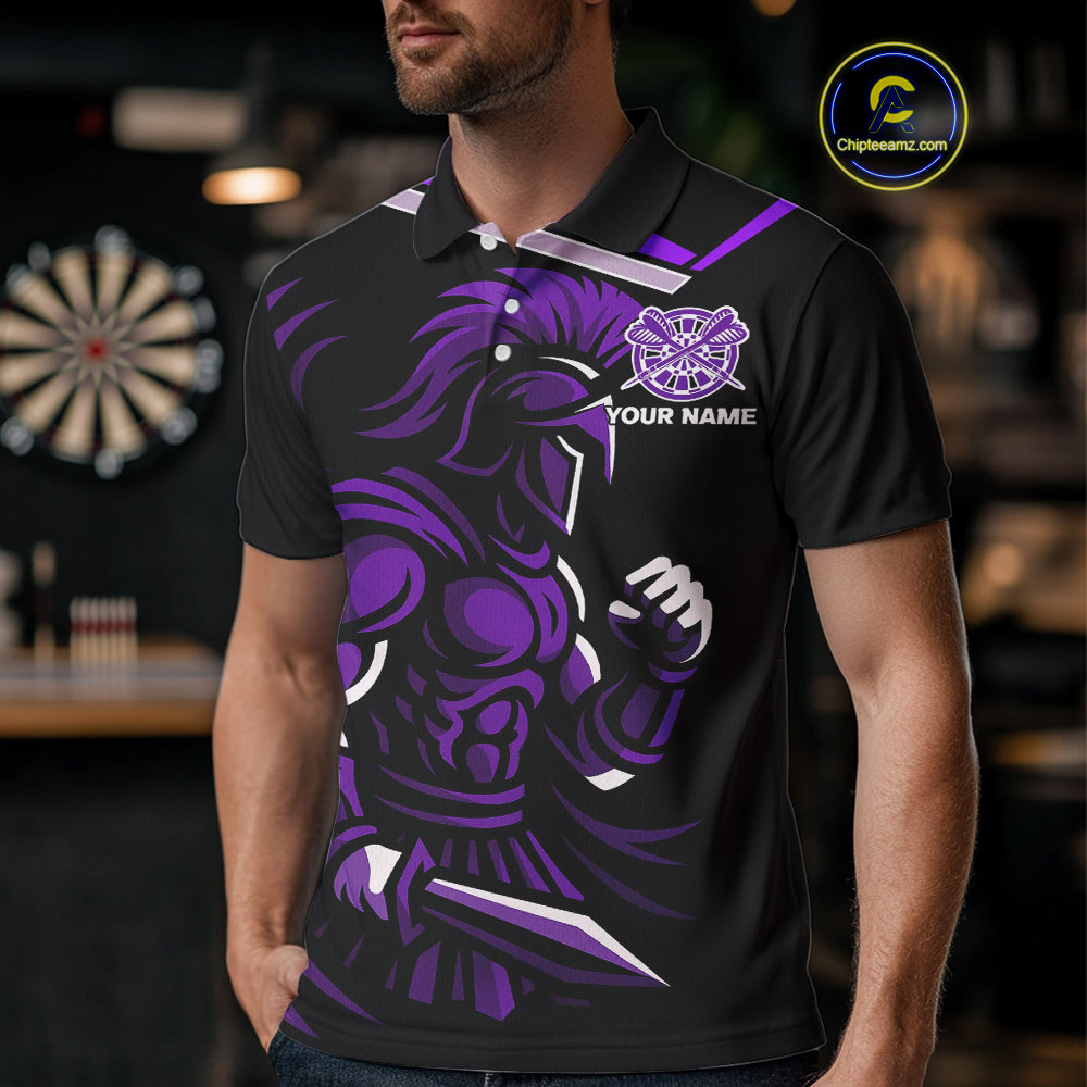 Custom Black And Purple Dartboard Warriors Darts Shirt For Men Outfits Dart Team Shirt NYN0397