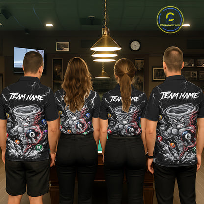 Funny Muscle Tornado Cyclone 8 Ball Billiard Shirt For Women Custom Name Pool Billiard Tournament Jersey NYN5075