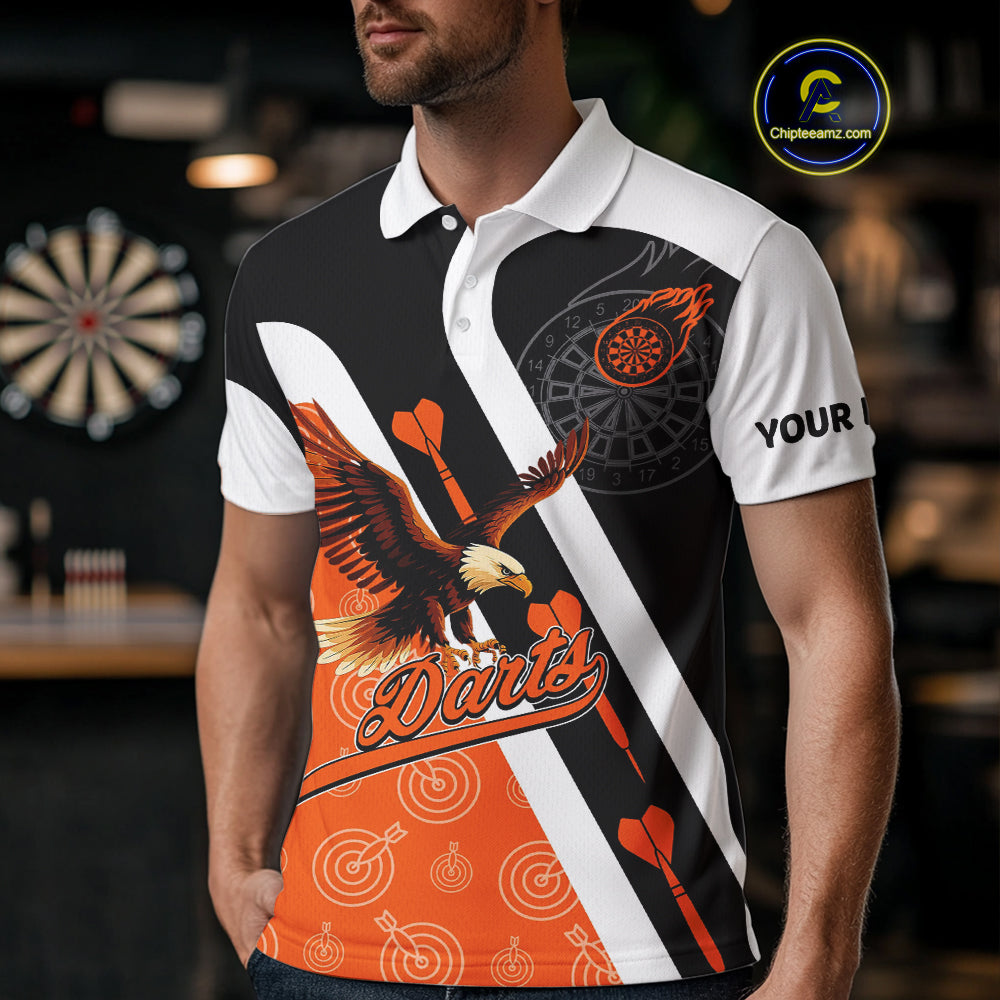 Custom Darts Board Orange Flying - Eagles Dart Shirts For Men, Dart Team Jerseys NYN0062