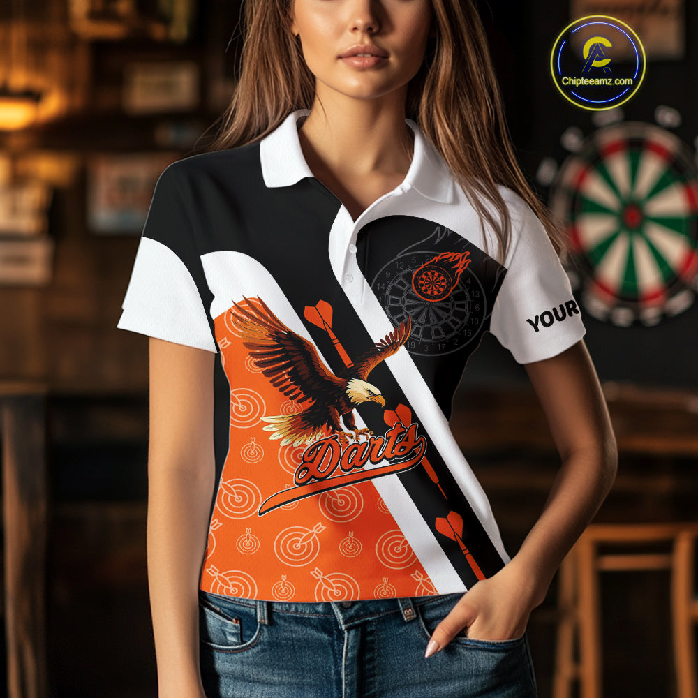 Custom Darts Board Orange Flying - Eagles Dart Shirts For Women, Dart Team Jerseys NYN0062