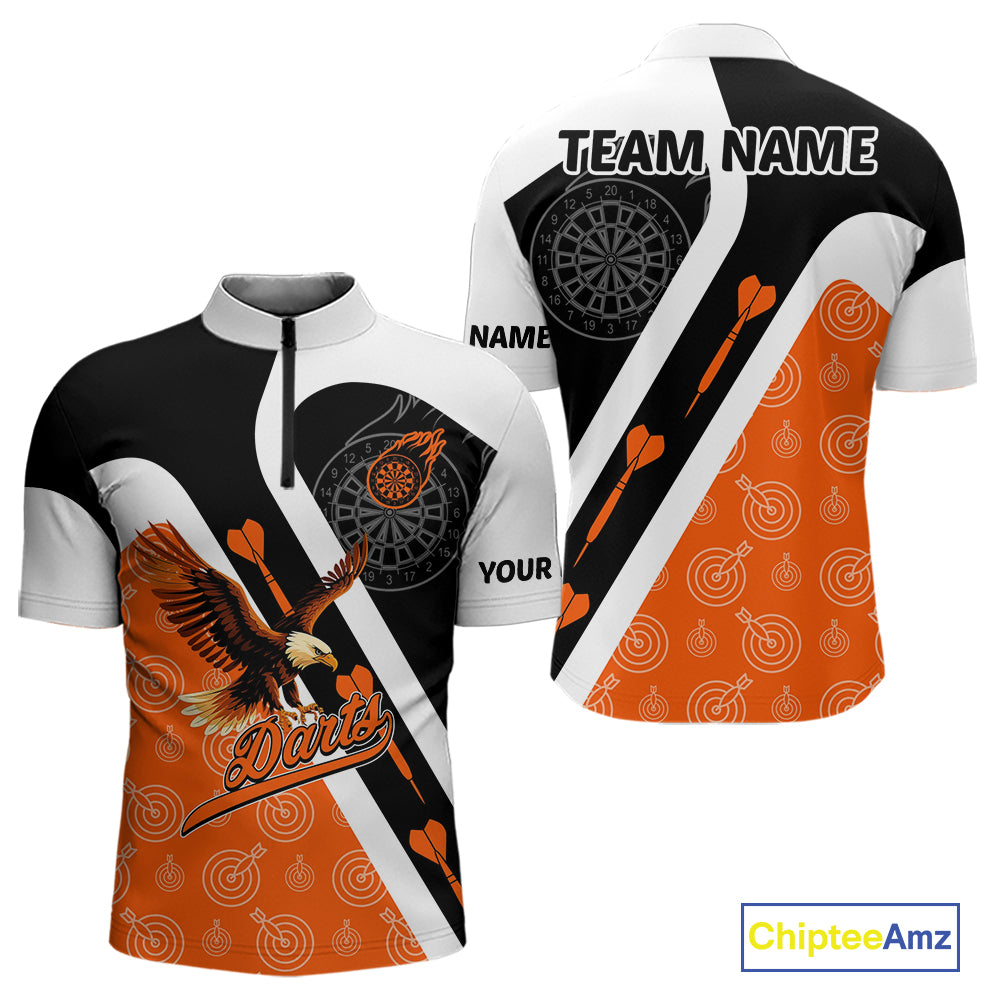 Custom Darts Board Orange Flying - Eagles Dart Shirts For Men, Dart Team Jerseys NYN0062