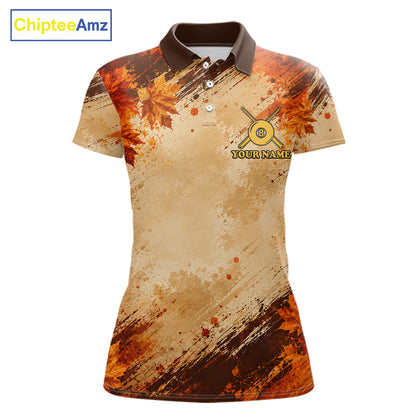 Turkey 8 Ball Funny Billiard Shirt For Women Custom Maple Leaves Thanksgiving Turkey Pool Team Shirt NYN4345