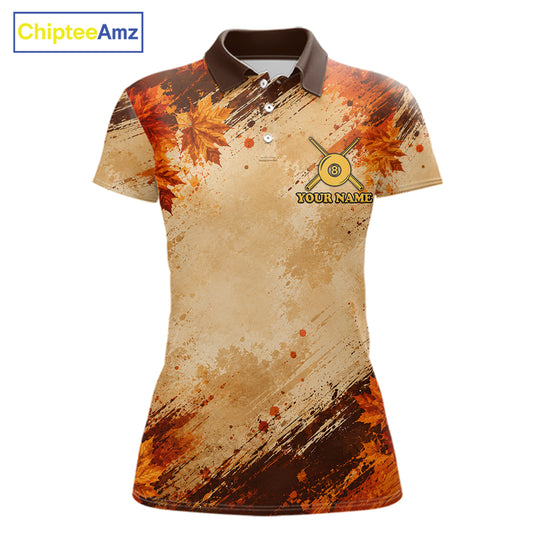 Turkey 8 Ball Funny Billiard Shirt For Women Custom Maple Leaves Thanksgiving Turkey Pool Team Shirt NYN4345