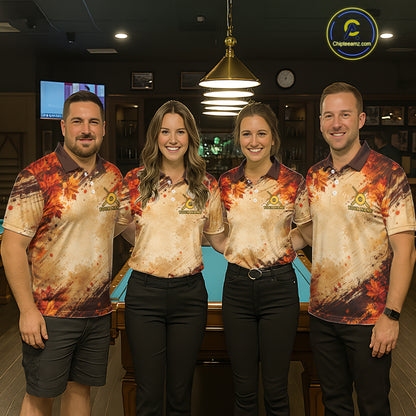 Turkey 8 Ball Funny Billiard Shirt For Women Custom Maple Leaves Thanksgiving Turkey Pool Team Shirt NYN4345