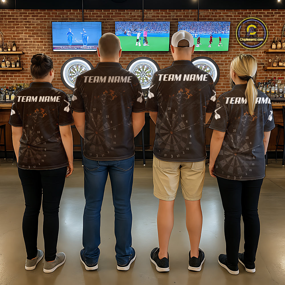 Black Grunge Digital Camouflage Darts Custom Dart Quarter-Zip Shirt Women Dart Tournament Jerseys NYN2090