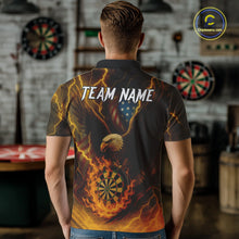 Load image into Gallery viewer, Custom Yellow Lightning Flame Dartboard Polo Darts Shirt For Men Outfit Dart Team Jersey NYN1311