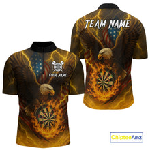 Load image into Gallery viewer, Custom Yellow Lightning Flame Dartboard 1/4-Zip Darts Shirt For Men Outfit Dart Team Jersey NYN1311