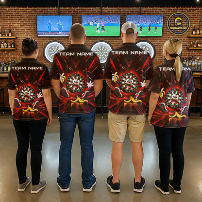 Funny Slip Banana Darts Polo 1/4-Zip For Women Personalized Funny Darts Shirt Dart Team Apparel | Red NYN5108