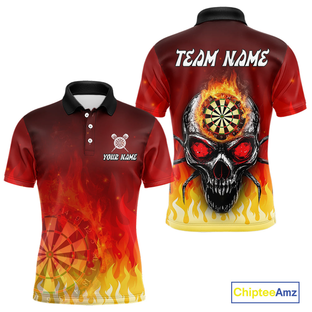 Spider Skull Flame Dartboard Custom Flame Dart Shirt For Men, Dart Jerseys NYN0227