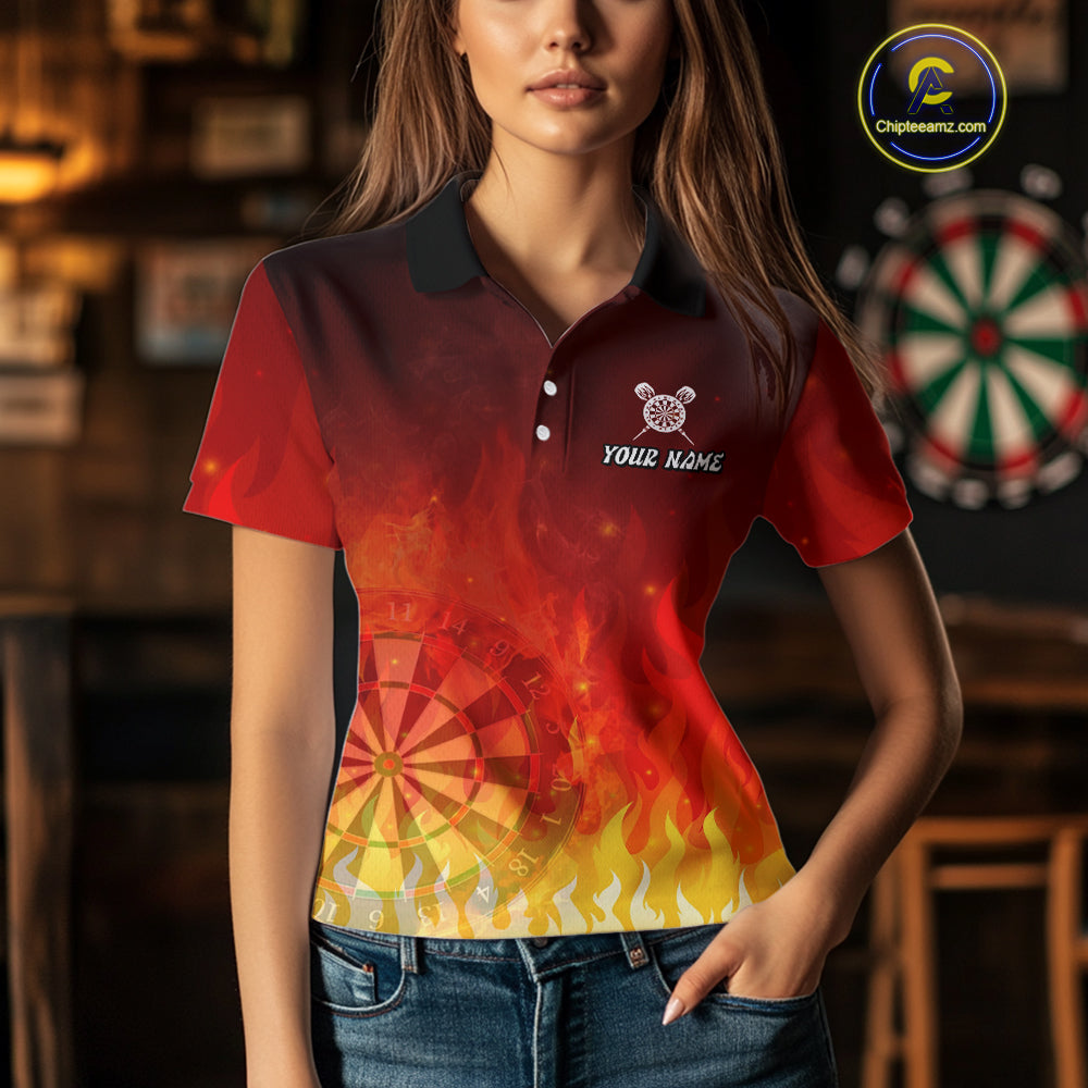 Spider Skull Flame Dartboard Custom Flame Dart Shirt For Women, Dart Jerseys NYN0227