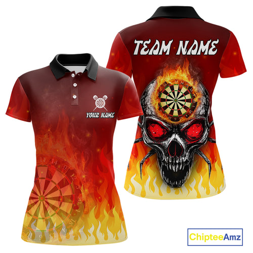 Spider Skull Flame Dartboard Custom Flame Dart Shirt For Women, Dart Jerseys NYN0227