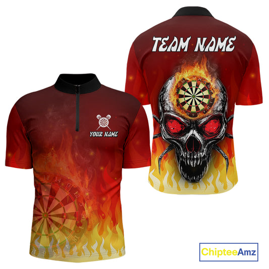 Spider Skull Flame Dartboard Custom Flame Dart Shirt For Men, Dart Jerseys NYN0227