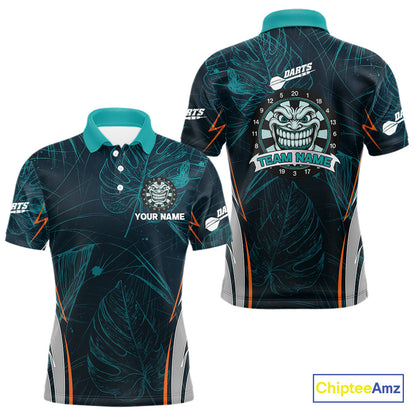 Grinning Demon Dartboard Men's Darts Shirt - Custom Tropical Team Shirt For Players NYN0433